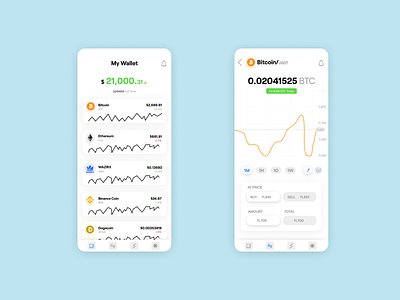 Crypto Buying App Screens