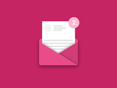 2 Dribbble Invitation dribbble envelope icon invite pink