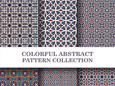 Colorful pattern collection design flat illustration vector