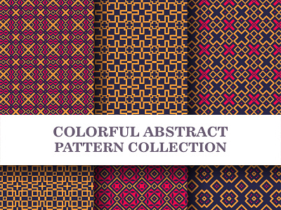 Colorful Abstract Pattern Collection abstract background decoration decorative design fabric flat floor floral illustration mosaic ornament pattern patterns print seamless spanish texture tile vector