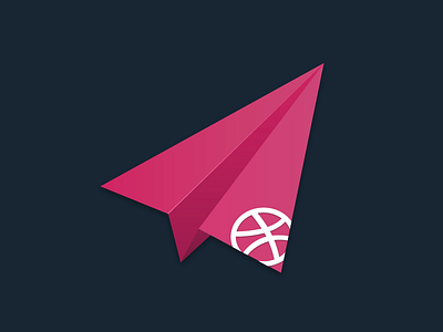 First Shot in Dribbble! dribbble paper airplane