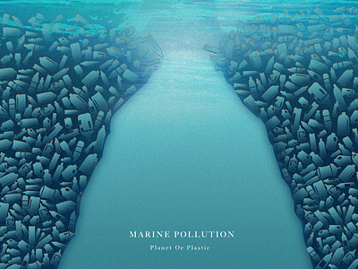 marine pollution plastic pollution 保护海洋 公益 插图 设计