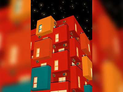 Color house 建筑 想象 房子 插图 设计