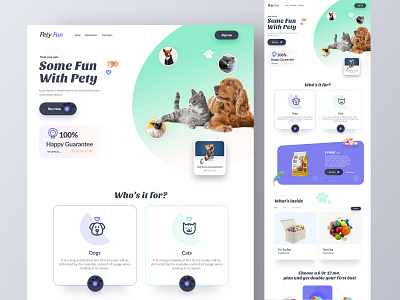 Dog Fun - Landing Page Website design figma graphic design landing page mockup newdesign photohop