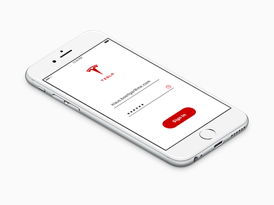 Sign In/Up Screen mobile sign in sign up tesla ui