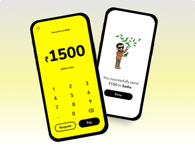 Payments in Snapchat - Concept app cash crosspolination dailyui design finance fintech friends gratification keypad mobile numpad payments product send money snapchat trends ui uxdesigner yellow