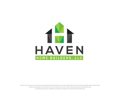 Haven Home Builders Llc 2 branding brandmark creative design esolz esolzlogodesign flat geometric icon identity illustration logo logomark simple typography