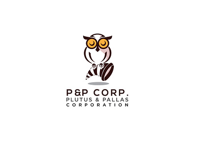 P & P Corp. Plutus & Pallas Corporation branding esolz esolzlogodesign identity logo logomark owl