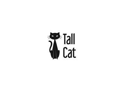 Tall Cat black cat creative design esolz esolzlogodesign fashion iconic illustration logomark simple typography vector