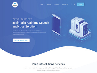 Zen3 branding esolz illustration speech analytics ui vector website