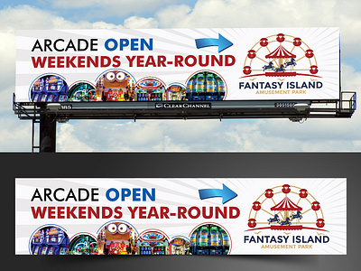 Fantasy Island amusement park billboard esolz family fun graphic design holiday