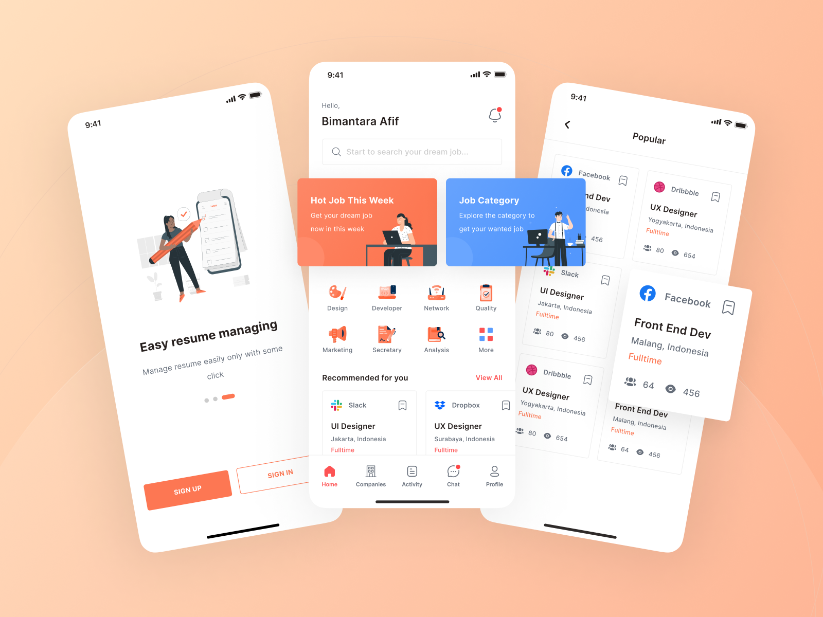 Joboard - Onboarding, Home, Popular Job List by Agensip UI UX Agency on ...