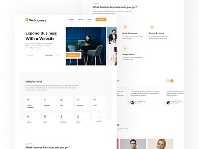 Normaland - Webagency Landing Page UI Kit agency app branding company profile company website cta button design hero section landing landing page minimal orange page studio profile team profile team website teams ui design ui kit ux design