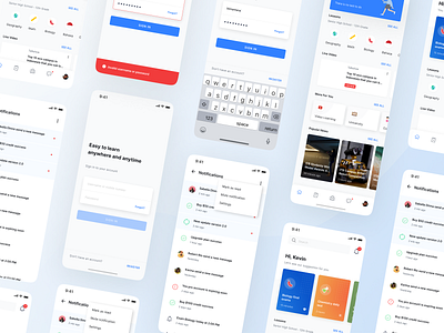 Smartdeck - Dashboard & Register Collage Version app card collase dashboard e learning illustration mobile onboarding online course online learning register school school app sign in sign up students teacher ui ui kit ux