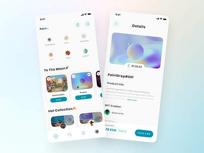 Noce - NFT Auction App (Light Mode)