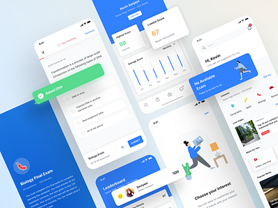 Smartdeck - Exam, Leaderboard, Profile Page android app branding dashboard design e learning illustration mobile app online class online course profile school app social media social profile students study app teacher ui ui kit ux