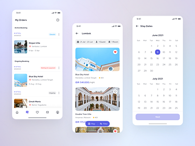 Brooms - My Orders, Places, and Date (Light Mode) app light mode minimal mobile ui ui kit ux