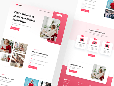 Nisik - Fashion Web Design (Light Mode) clean clothes design fashion figma homepage landing landing page light mode minimal page pink sew tailor ui ui kit ux web web design website