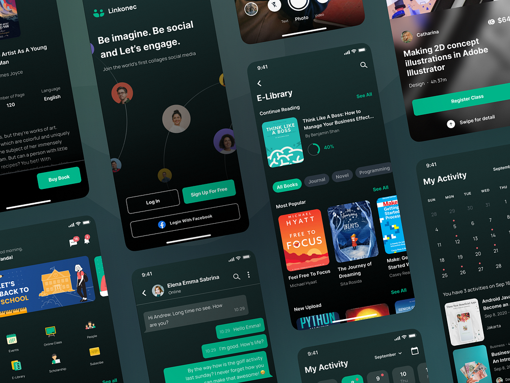 Linkonec - Collage Version (Dark Mode) by Agensip UI UX Agency on Dribbble
