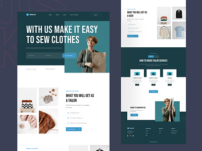 Nisik - Fashion Landing Page (Dark Mode) clean clothes dark grey dark mode design fashion figma homepage landing landing page minimal page sew tailor ui ui kit ux web web design website