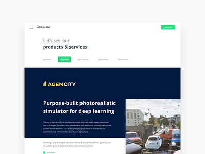 AgenSync - Product & Services ai artificial dailyui intelligence landing menu page php product section services tab ux web