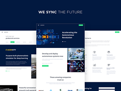 AgenSync - We Sync The Future ai app artificial button dailyui icons images intelligence landing page sections snapshot website