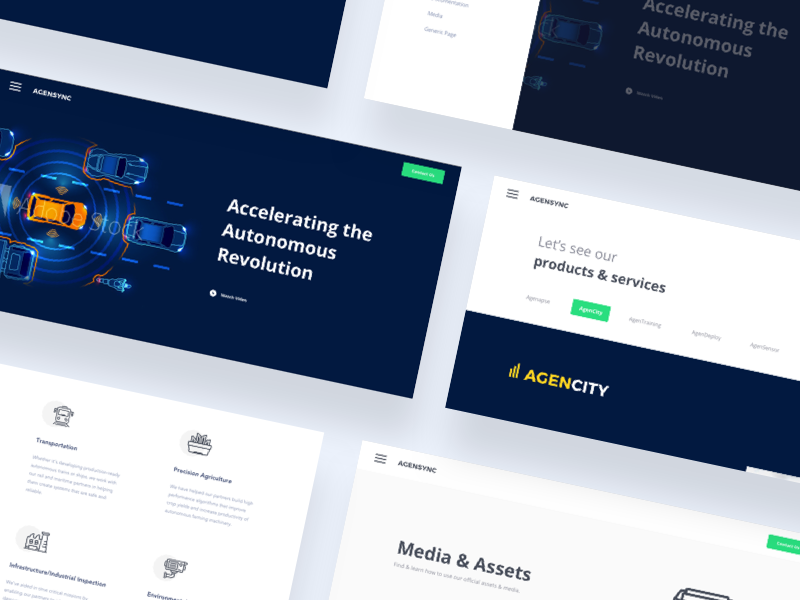 AgenSync - Wide Screen Snapshot menu screen images button sections app icons dailyui website landing page intelligence artificial ai snapshot