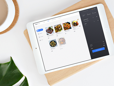 Resto POS App - Main Course Food Menu app bill block cashier clean course food image main menu minimal mobile payment point of sale pos restaurant resto tablet transaction ui