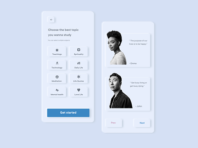 Mindspace- Quotes reading app app behance daily challange design mobile mobile app mobile ui neomorphic neomorphism pinterest reading app ui