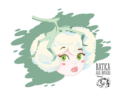 Cotton "BaTka" logo character cotton illustration logo vector
