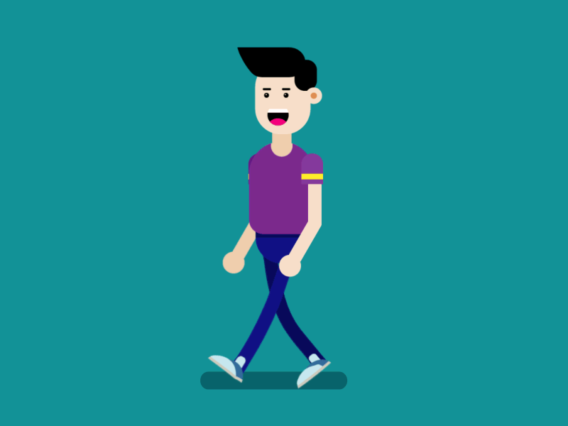 Walk Cycle Gen Z 2d animation 2d design animation character animation design flat flat design icon illustration vector walkcycle