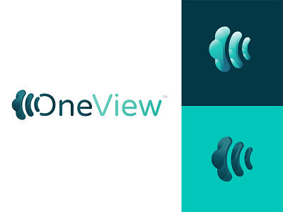 Oneview Logo blue brand branding clean concept design design flat icon icons identity illustration illustrator lettering logo minimal mobile typography ui vector web