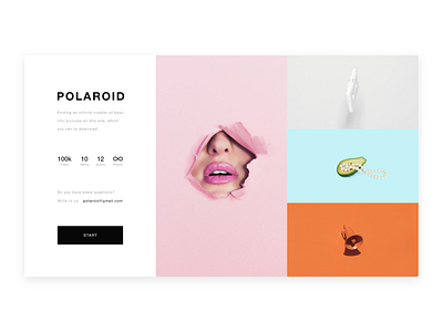 Polaroid - The processing and publication of pictures service design graphic minimalism online pictures polaroid service site ui ux web white