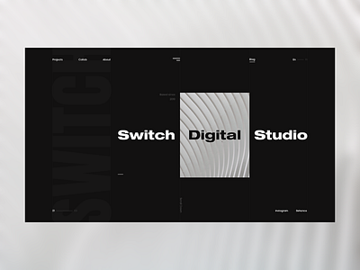 Switch - Digital Studio black clean dark design desktop digital graphic home main minimal minimalism motion online page photo studio ui ux web white