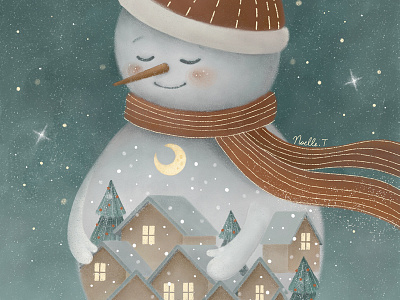 Christmas Artwork artwork christmas design drawing festival festive illustration illustration art painting pastel snow snowman soft winter xmas