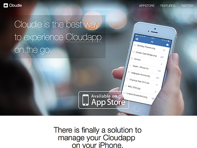 Cloudie Website @2x!!! app design app launch landing page ux design web web design