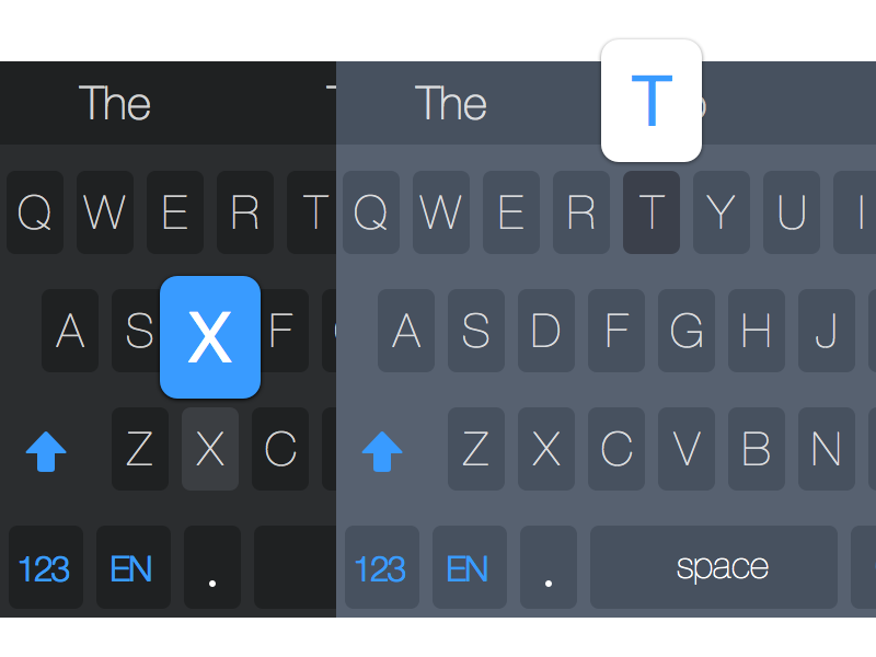 Dark and Light iOS 8 Keyboard Theme by Mladen on Dribbble