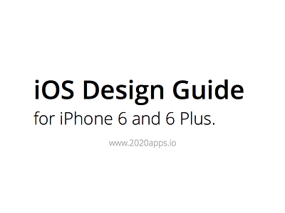 iOS Design Guide for iPhone 6 and 6 Plus