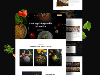 Caterers catering design food hotel ui ux web