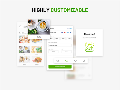 Food App Elements branding design typography ui ux