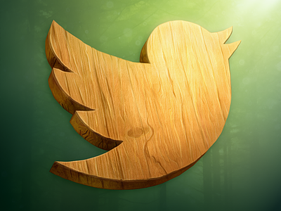 Wood Twitter Icon bird icon illustration twitter wood