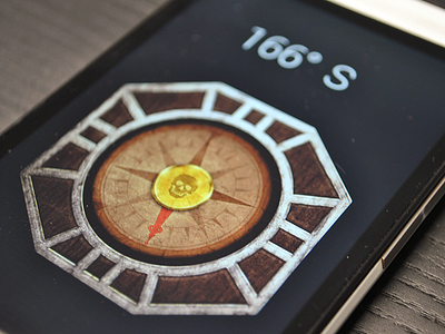 Pirate Compass Skin android app compass icon old phone pirate shadow texture wood