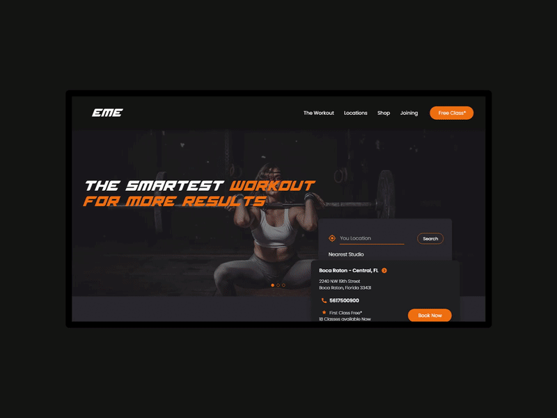 Workout-Gym Web design animation catchy color palate design flat front end designer graphic design grey gymweb logo minimal orange and grey orange black typography ui web webdesing webs website design workout