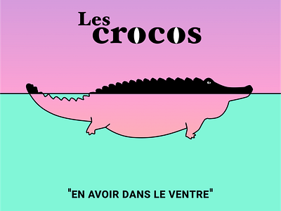 Les crocos croco crocodile design flat illustration sketch web