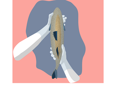 Release the golden fish 🐟 design flat illustration sea sketch vector