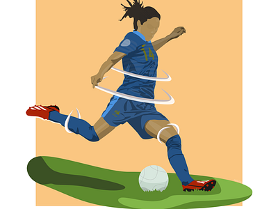 Support women in sport design feminism flat football illustration sketch soccer