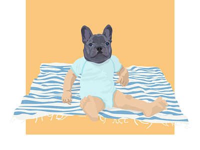 Baby Bulldog 🐶 bulldog design flat illustration sketch web