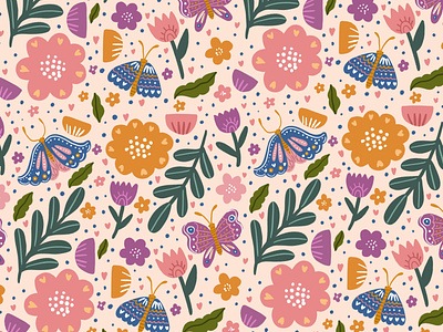 Month Pattern art illustration licensing moth pattern surfacepatterndesign textile