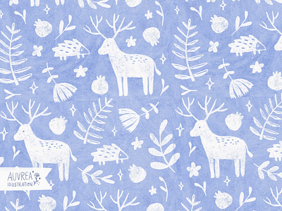 Deer pattern art artist children illustration deer fabric hedgehog illustration illustrator licensing pattern
