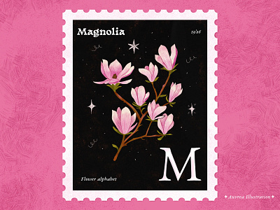 Flower alphabet 13/26 - Magnolia